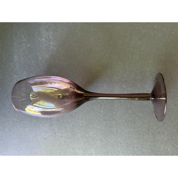 Vintage Amethyst Champagne Flutes Glasses Purple Set 5 Cocktail Barware Modern - Picture 4 of 6